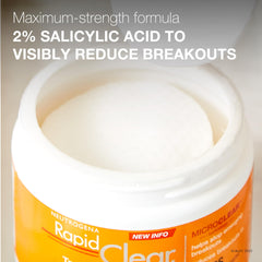 Neutrogena Rapid Clear pad being applied to skin for oil control.