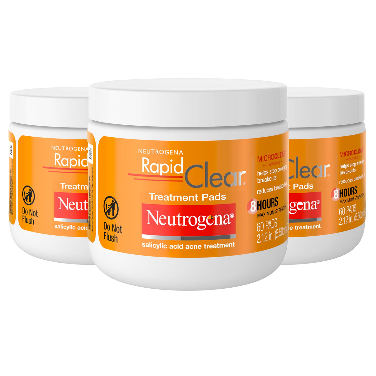 Neutrogena Rapid Clear pads bottle for oil-free acne care