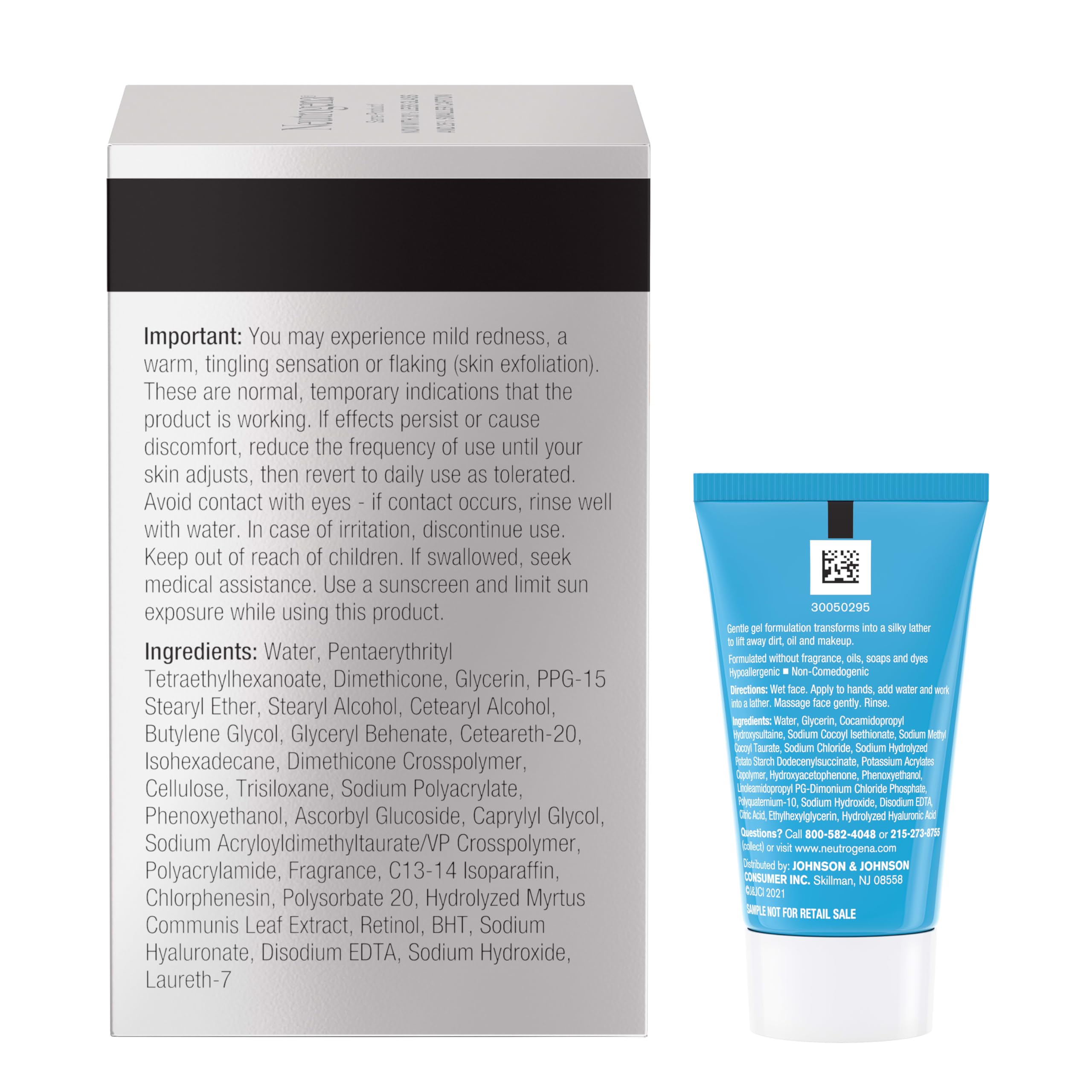 Neutrogena Rapid Tone Repair packaging on bathroom shelf.