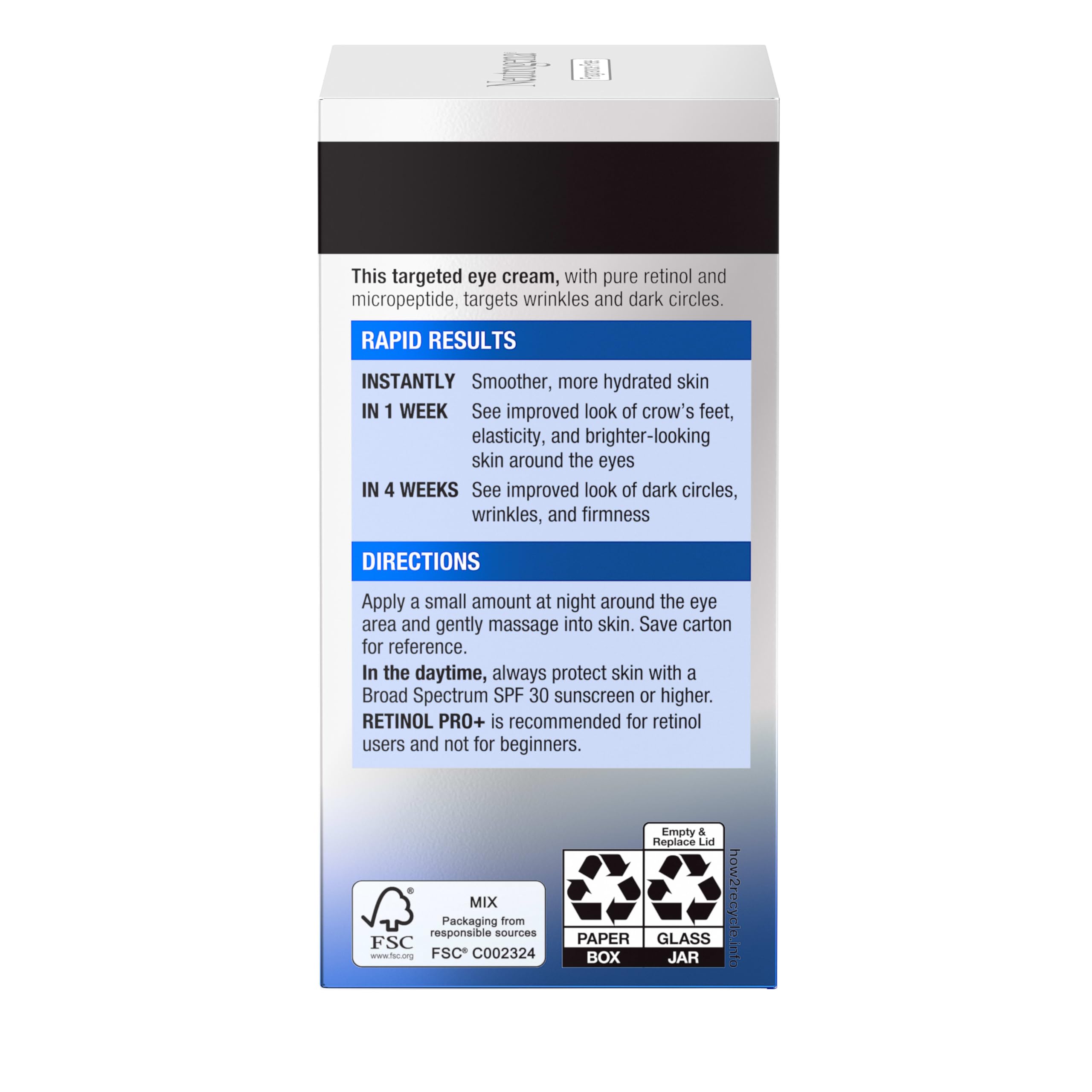 Neutrogena Rapid Wrinkle Repair packaging visible for easy night routine.