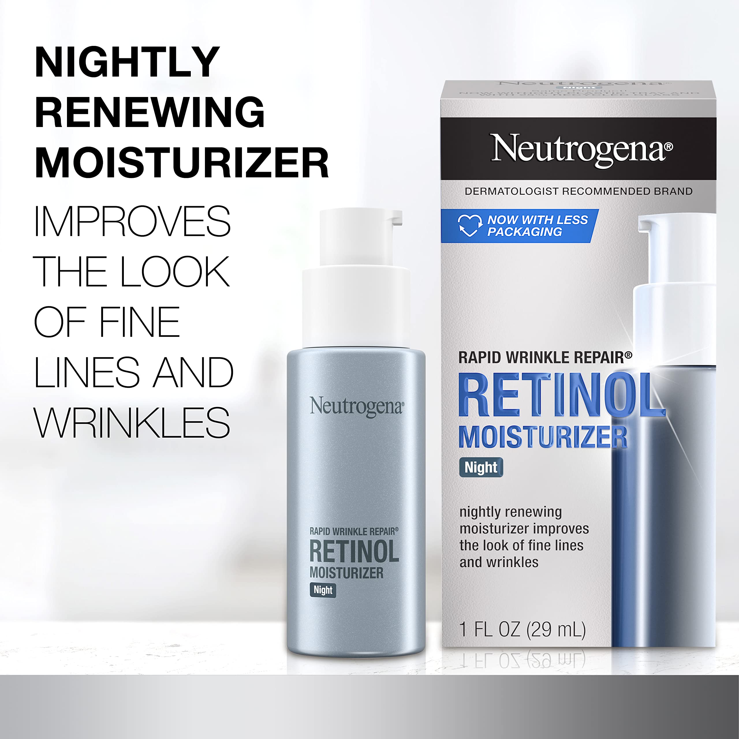 Neutrogena Rapid Wrinkle Repair cream being applied to skin for smoothness
