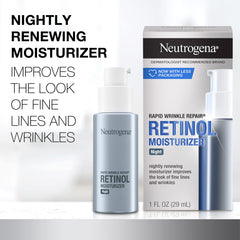 Neutrogena Rapid Wrinkle Repair cream being applied to skin for smoothness