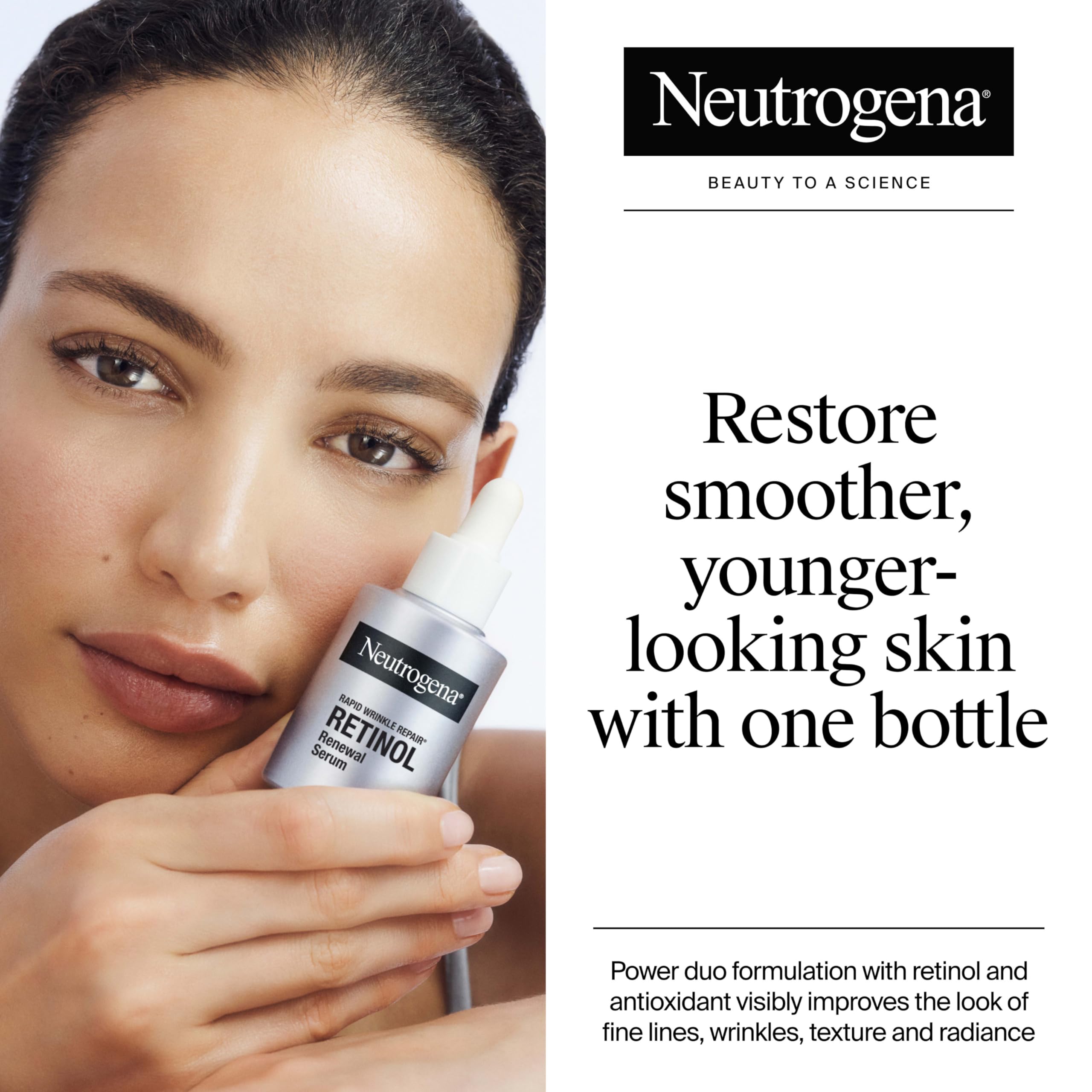 Neutrogena Rapid Wrinkle Repair Serum dropper dispensing formula for nightly application