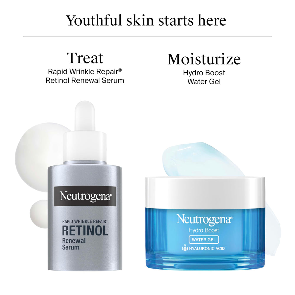 Neutrogena Rapid Wrinkle Repair Serum night routine setup for ongoing care