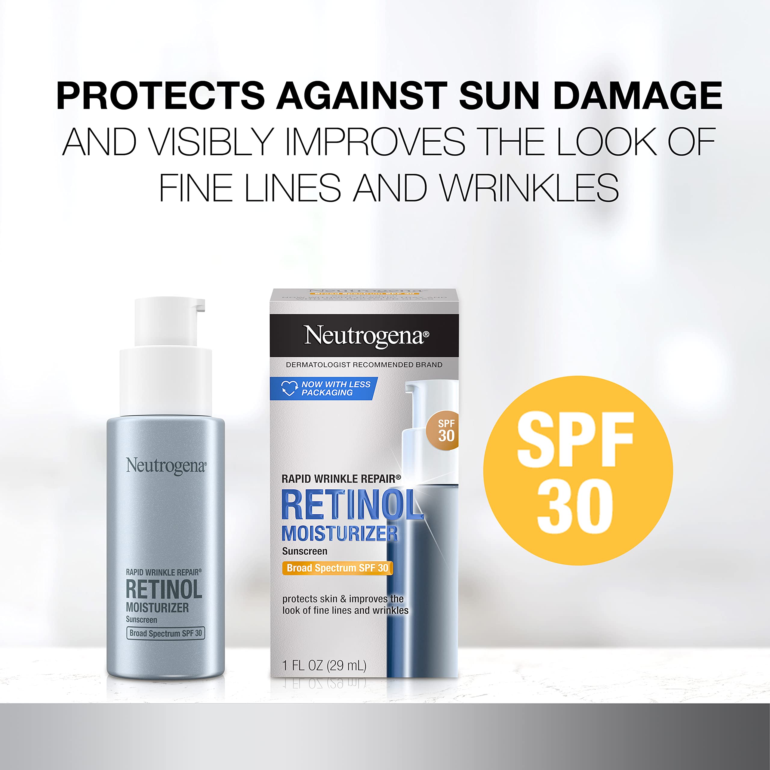 Neutrogena Rapid Wrinkle Repair SPF 30 label on moisturizer
