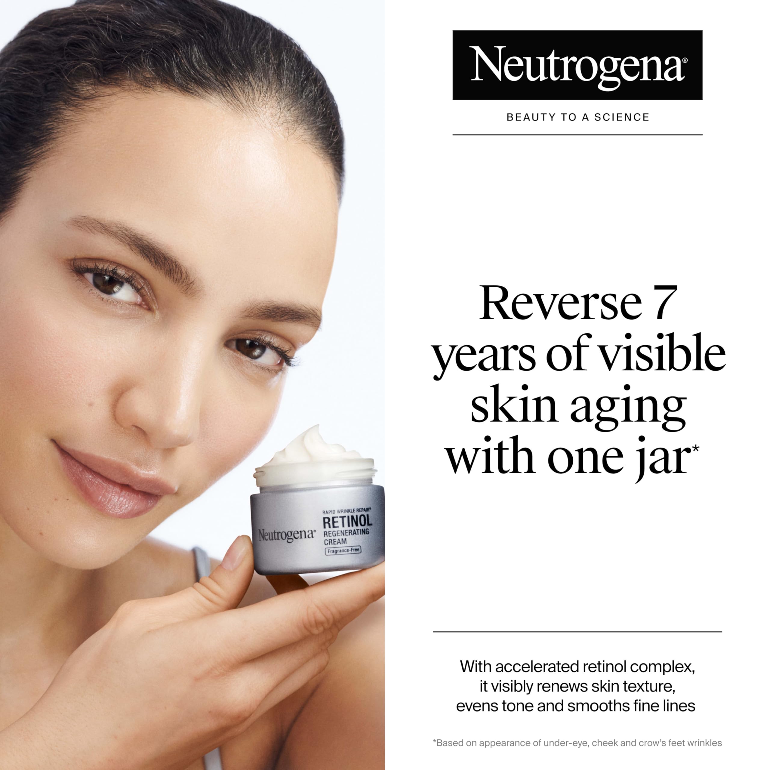 Neutrogena retinol regenerating cream close-up highlighting potent retinol formula