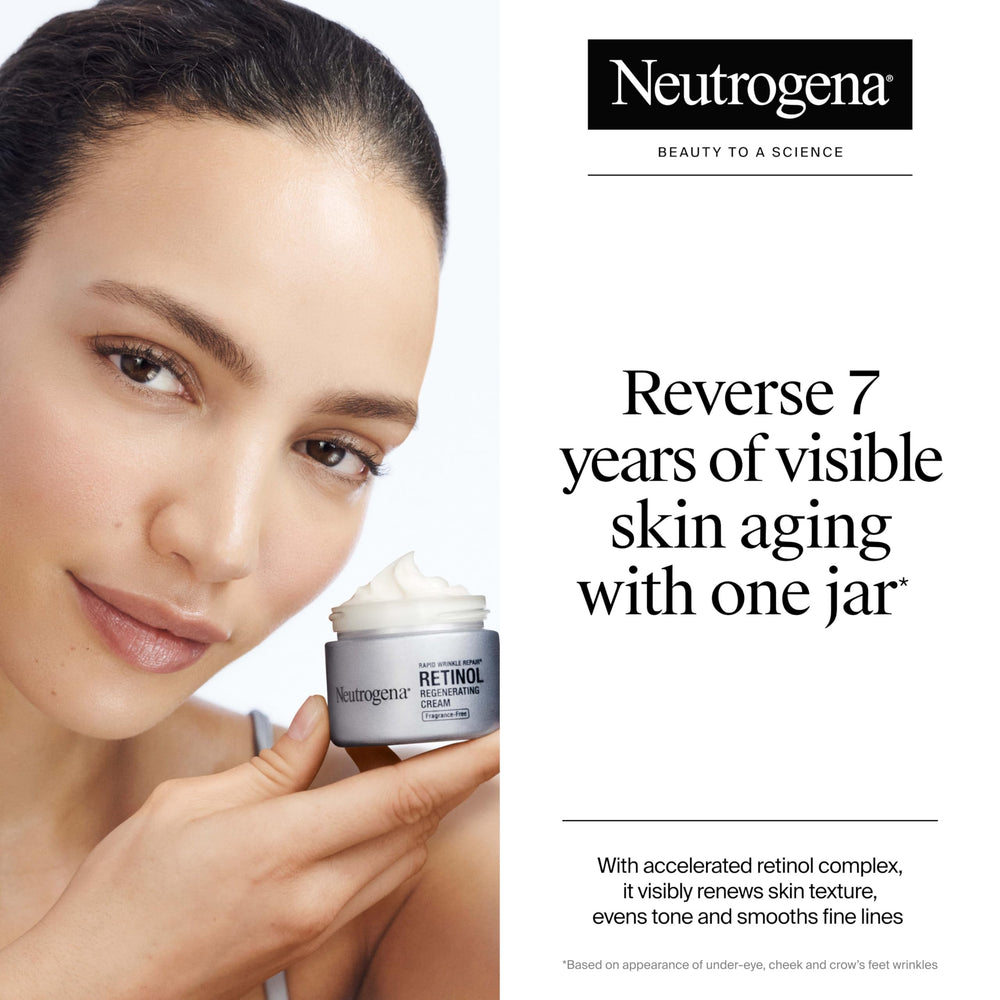 Neutrogena retinol regenerating cream close-up highlighting potent retinol formula