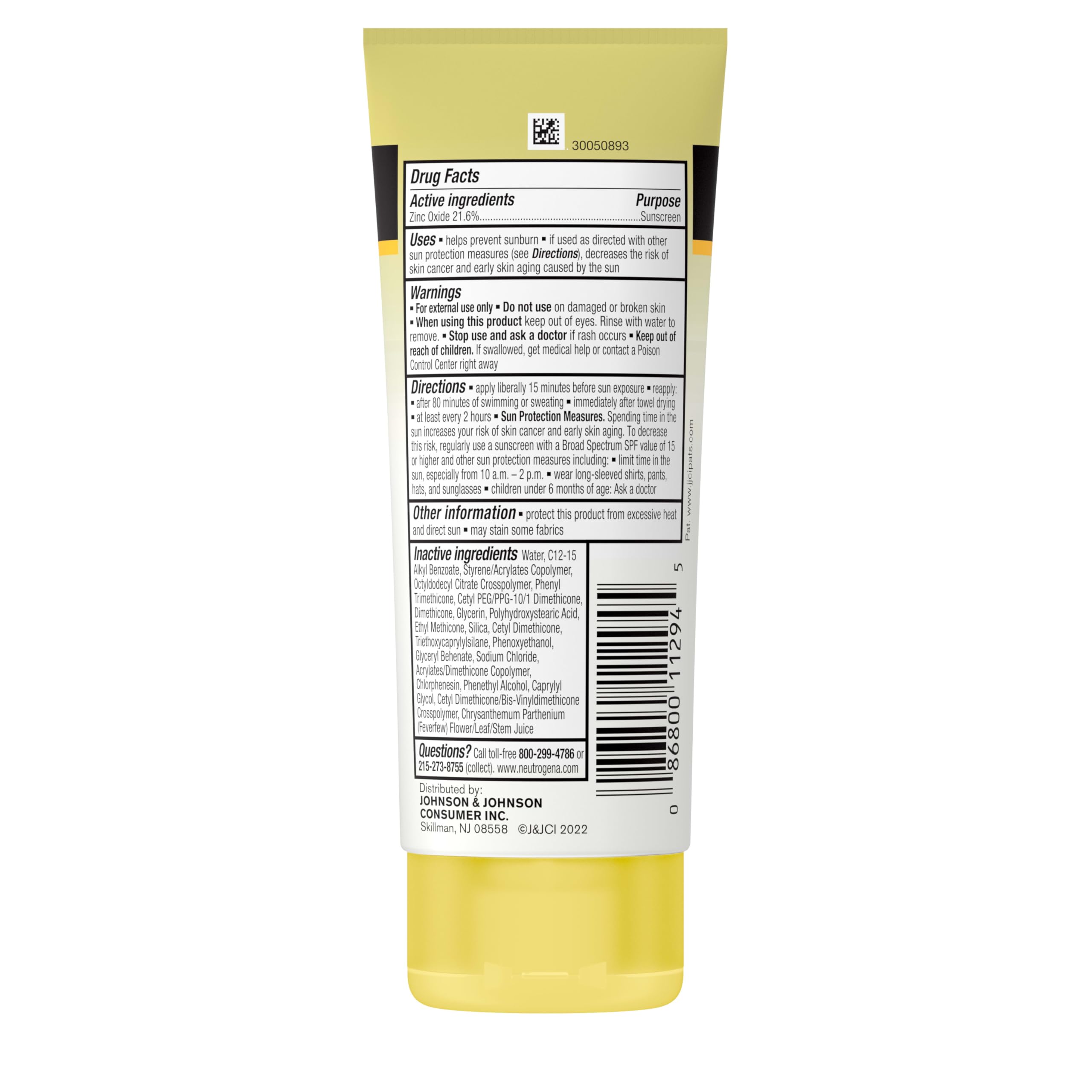 Neutrogena Sheer Zinc Kids fragrance-free formula on label.