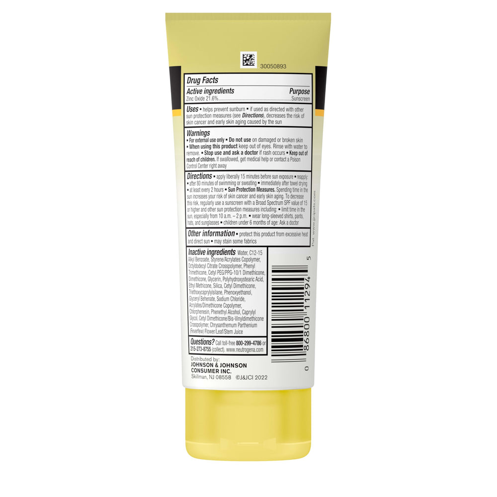 Neutrogena Sheer Zinc Kids fragrance-free formula on label.