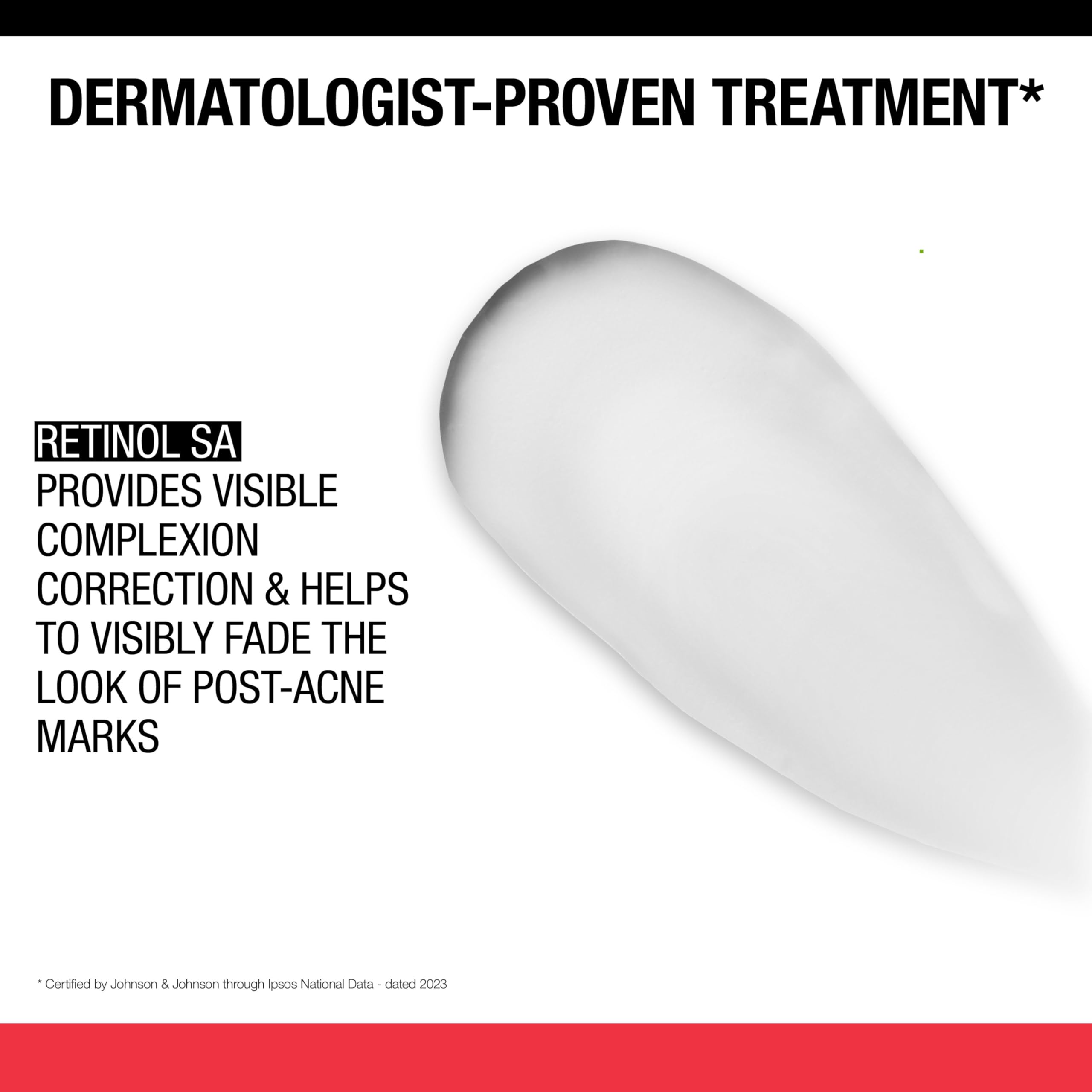 Close up of Neutrogena Stubborn Marks PM Treatment label with retinol SA.