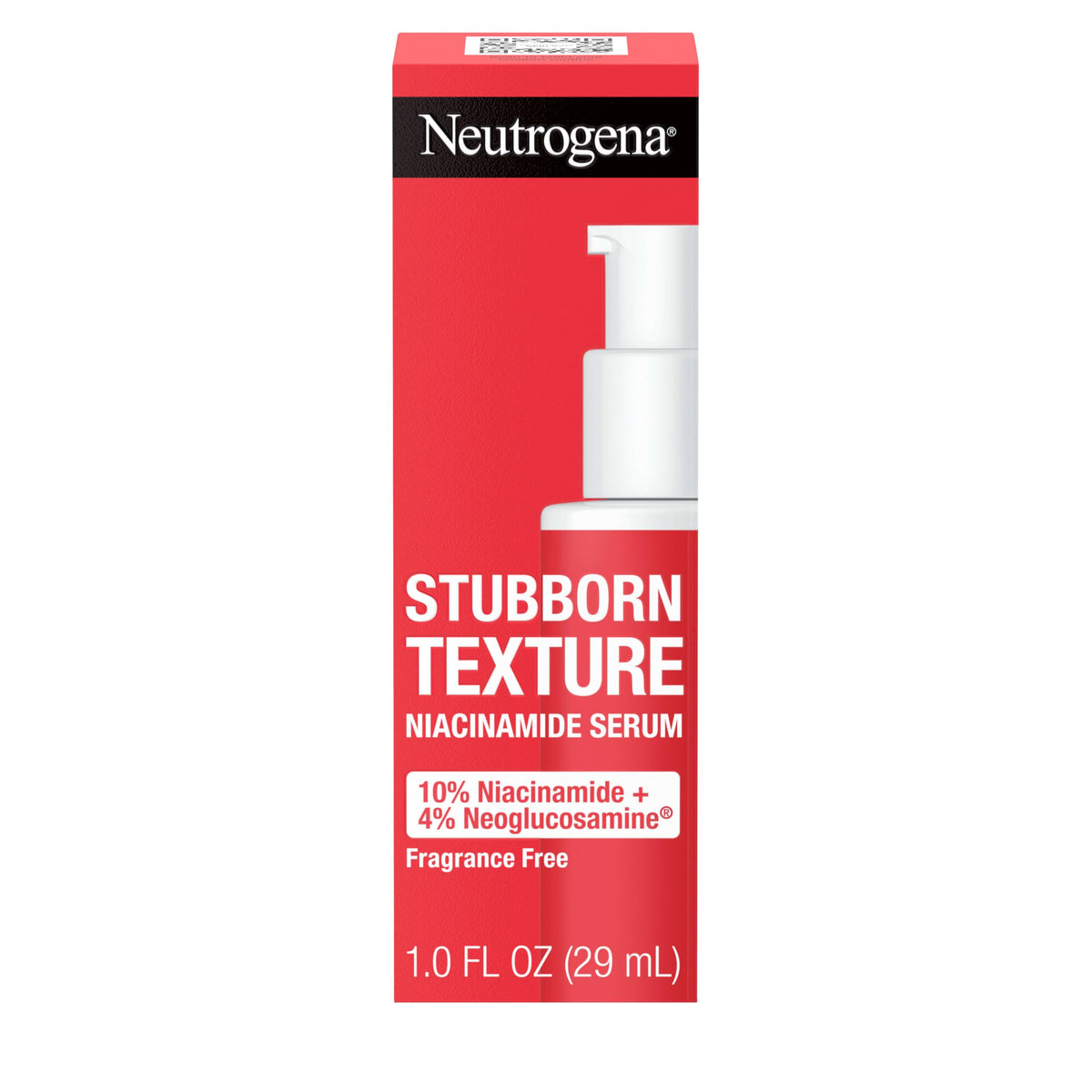 Neutrogena Stubborn Texture Serum bottle on a clean surface, suggesting smoother-looking skin