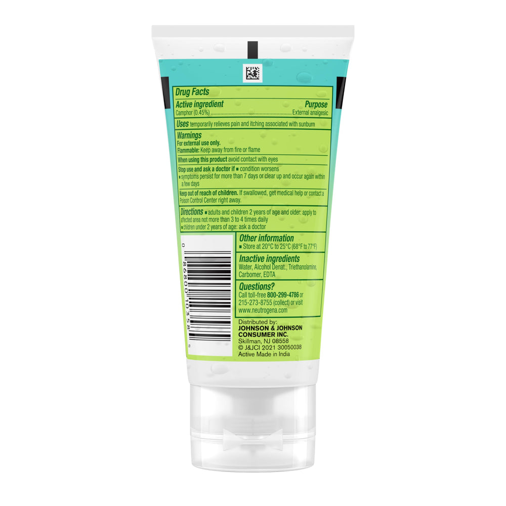 Close-up of Neutrogena Sun Rescue gel texture with cooling feel.