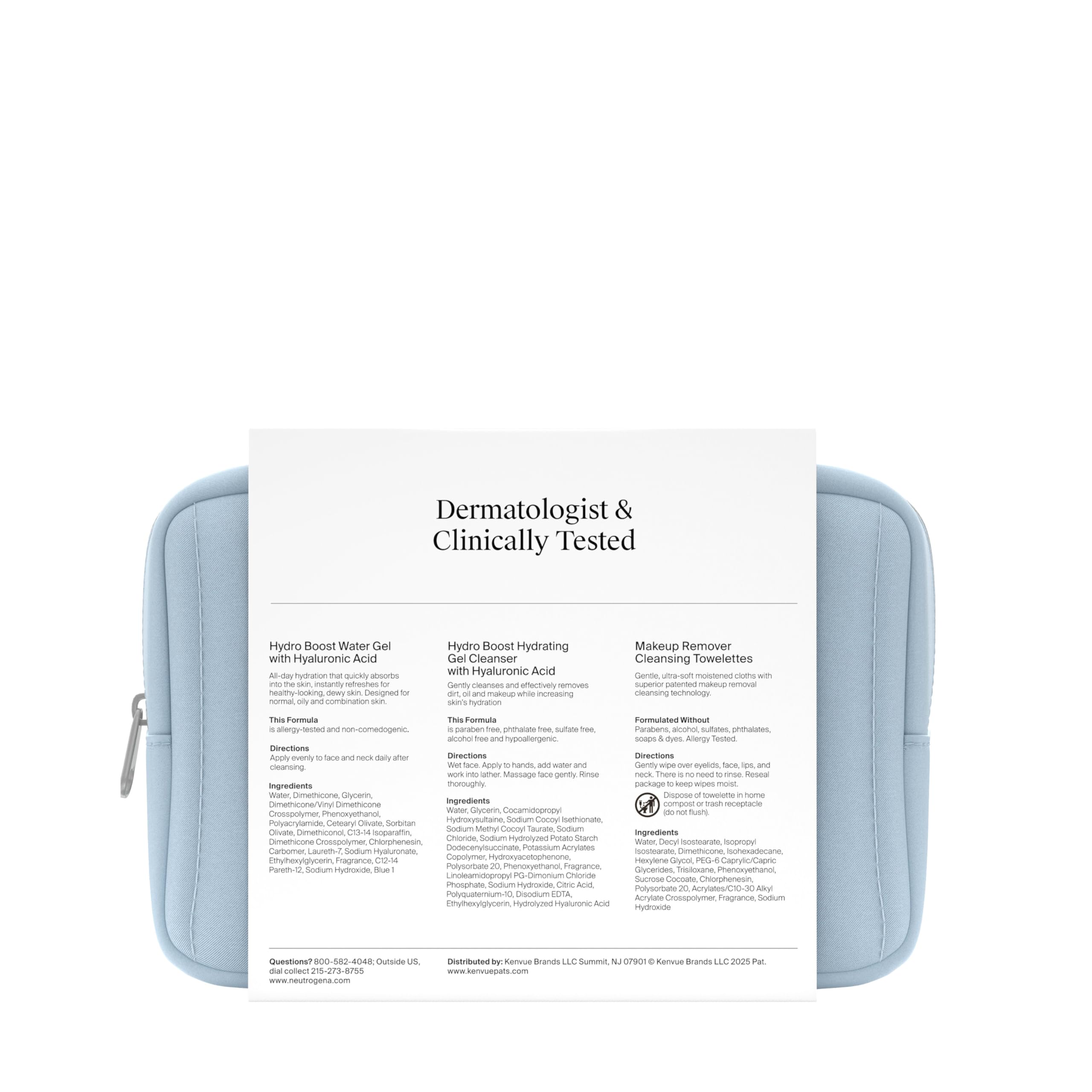 Neutrogena travel-size skincare set packaging designed for easy packing.