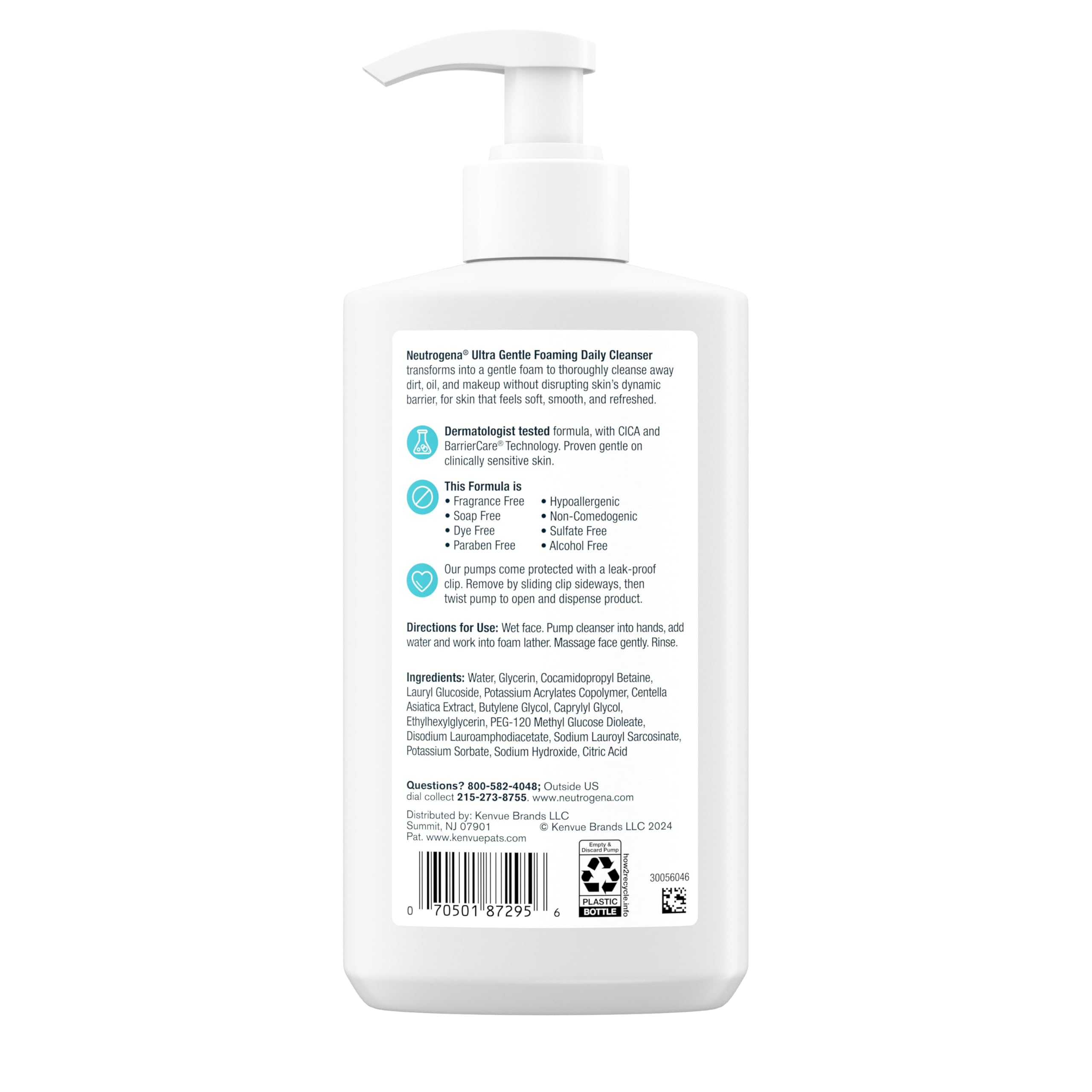 Daily routine with Neutrogena Ultra Gentle Foaming Cleanser for sensitive skin.
