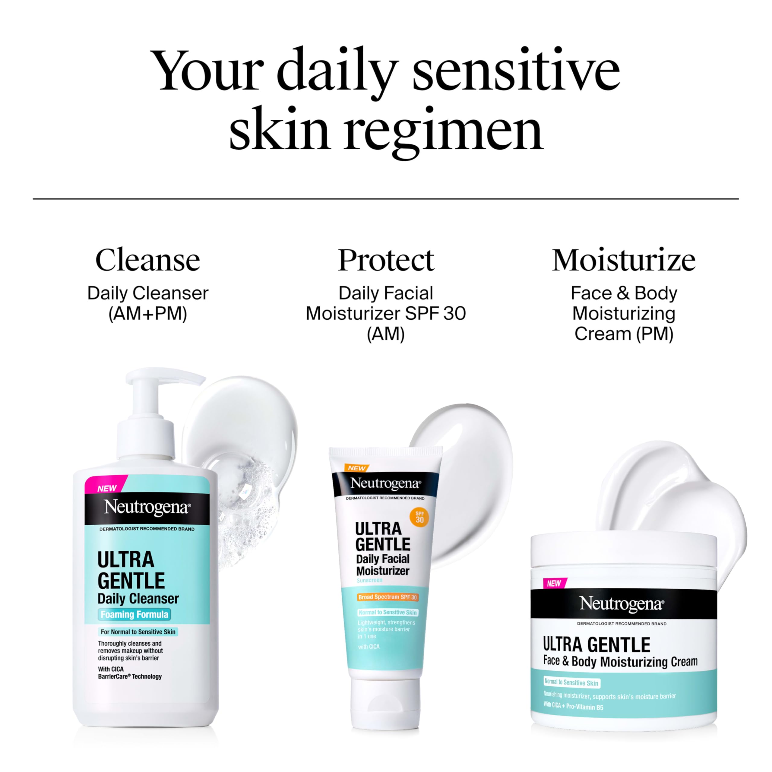 Rinsing Neutrogena Ultra Gentle Foaming Cleanser to remove makeup residue.