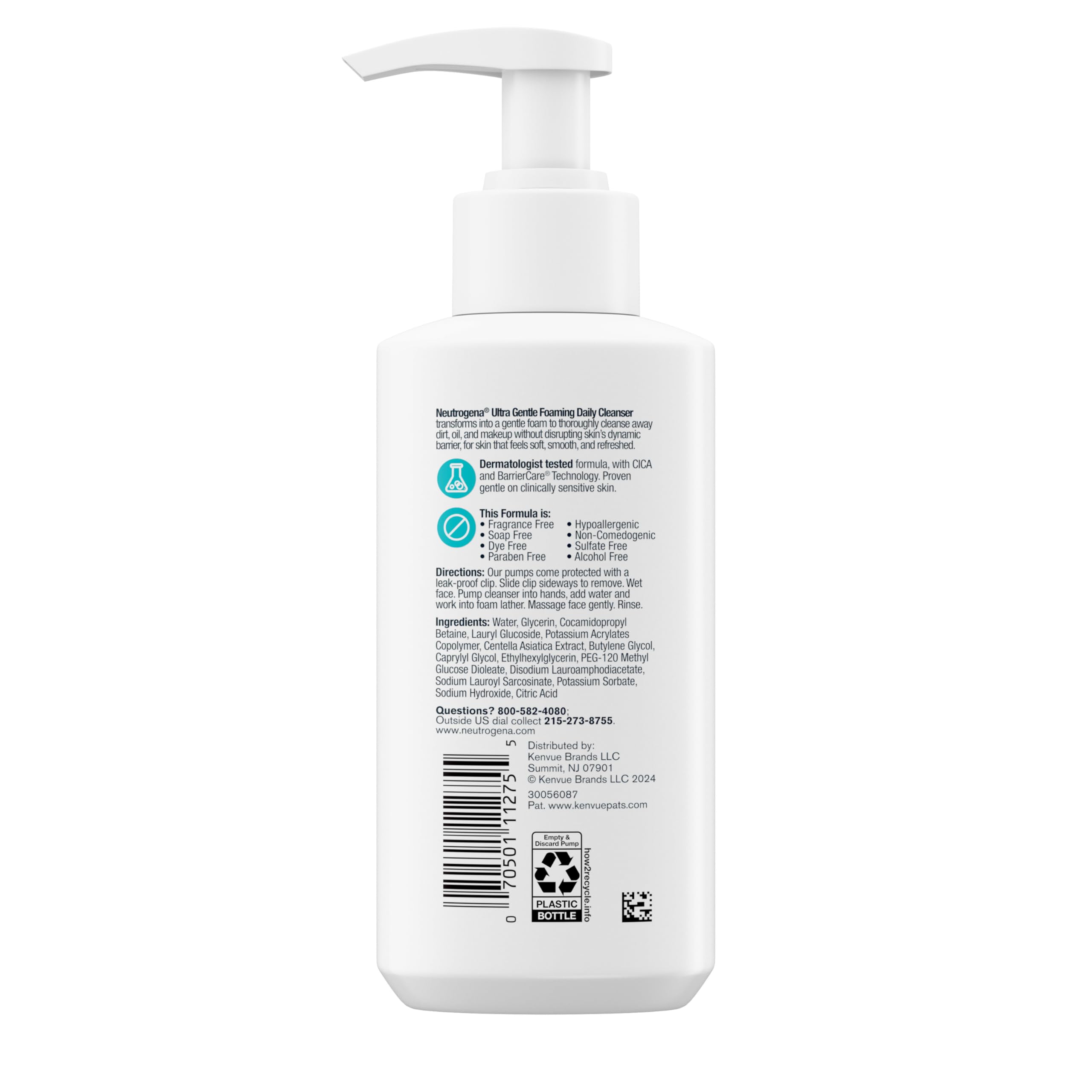 Neutrogena Ultra Gentle Foaming Cleanser usage steps for daily routine.