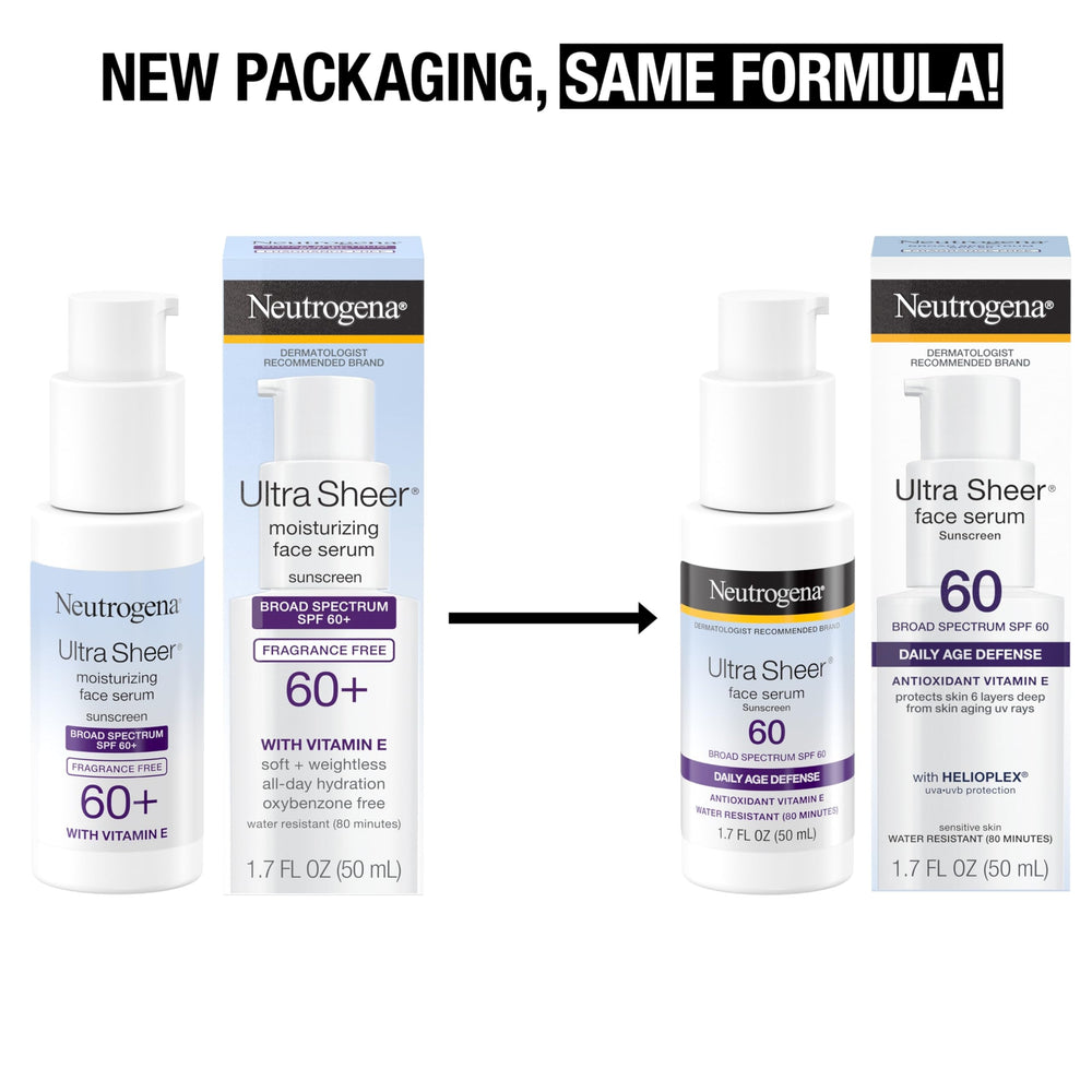 Neutrogena Ultra Sheer sunscreen with serum-like texture absorbed quickly