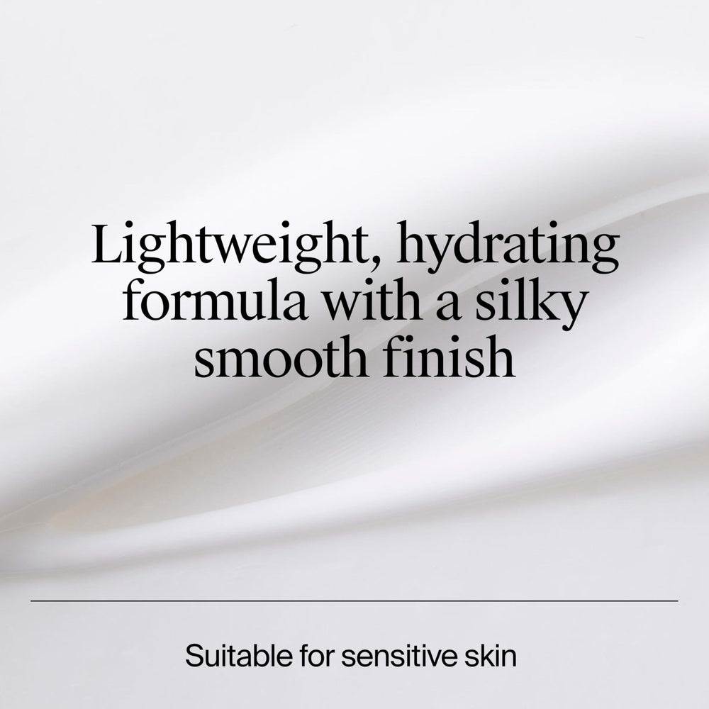 Half-face application of Neutrogena mineral sunscreen blending to invisible cover