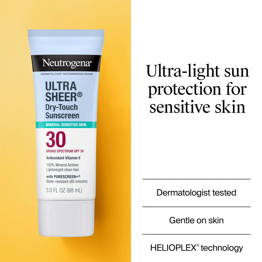 Close-up of the dry-touch texture of Neutrogena mineral sunscreen