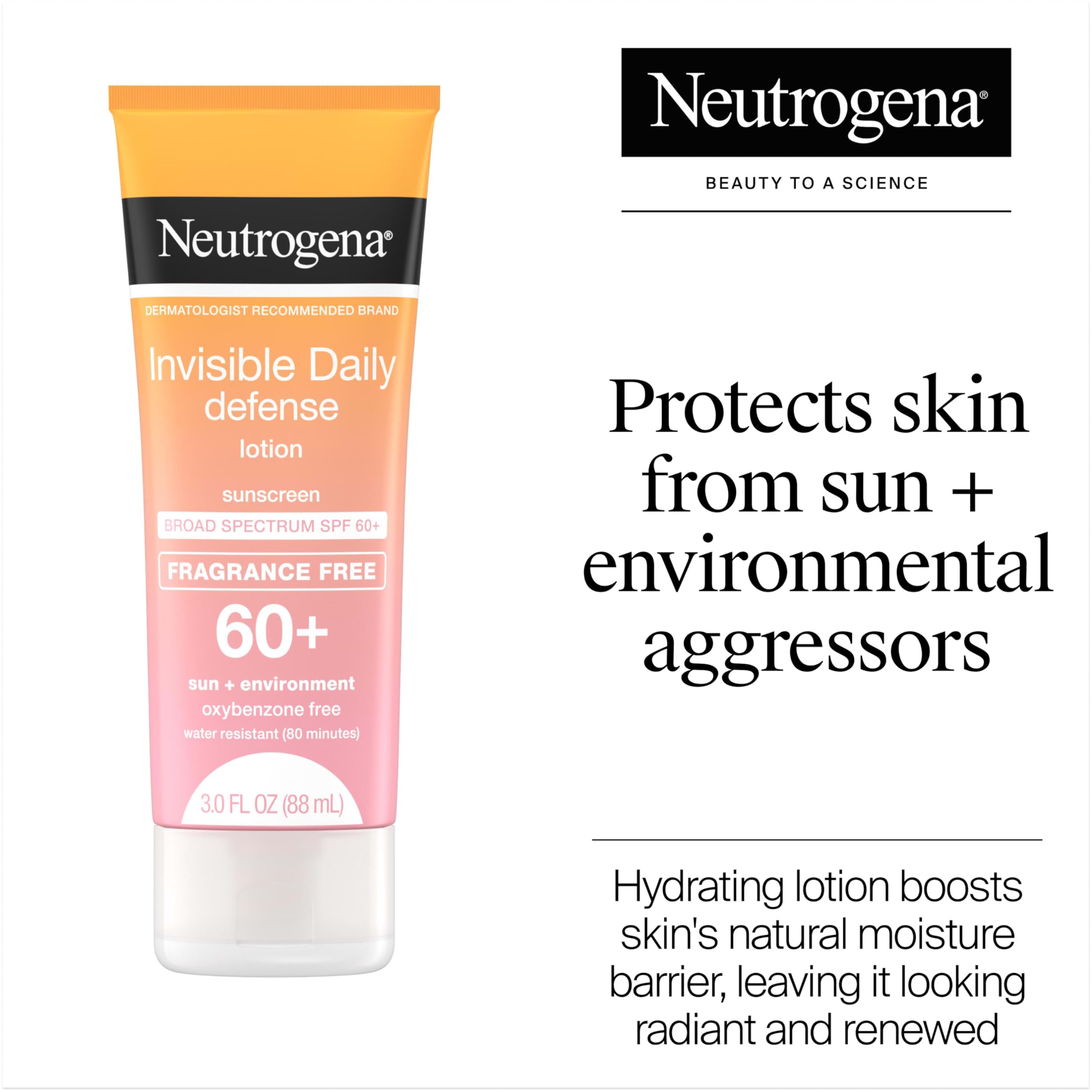 Smooth rub-in application of Neutrogena sunscreen leaves a clear finish.