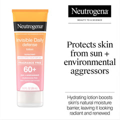 Smooth rub-in application of Neutrogena sunscreen leaves a clear finish.