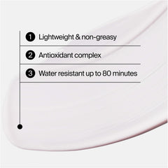 Water-resistance icon indicating up to 80 minutes on the sunscreen.