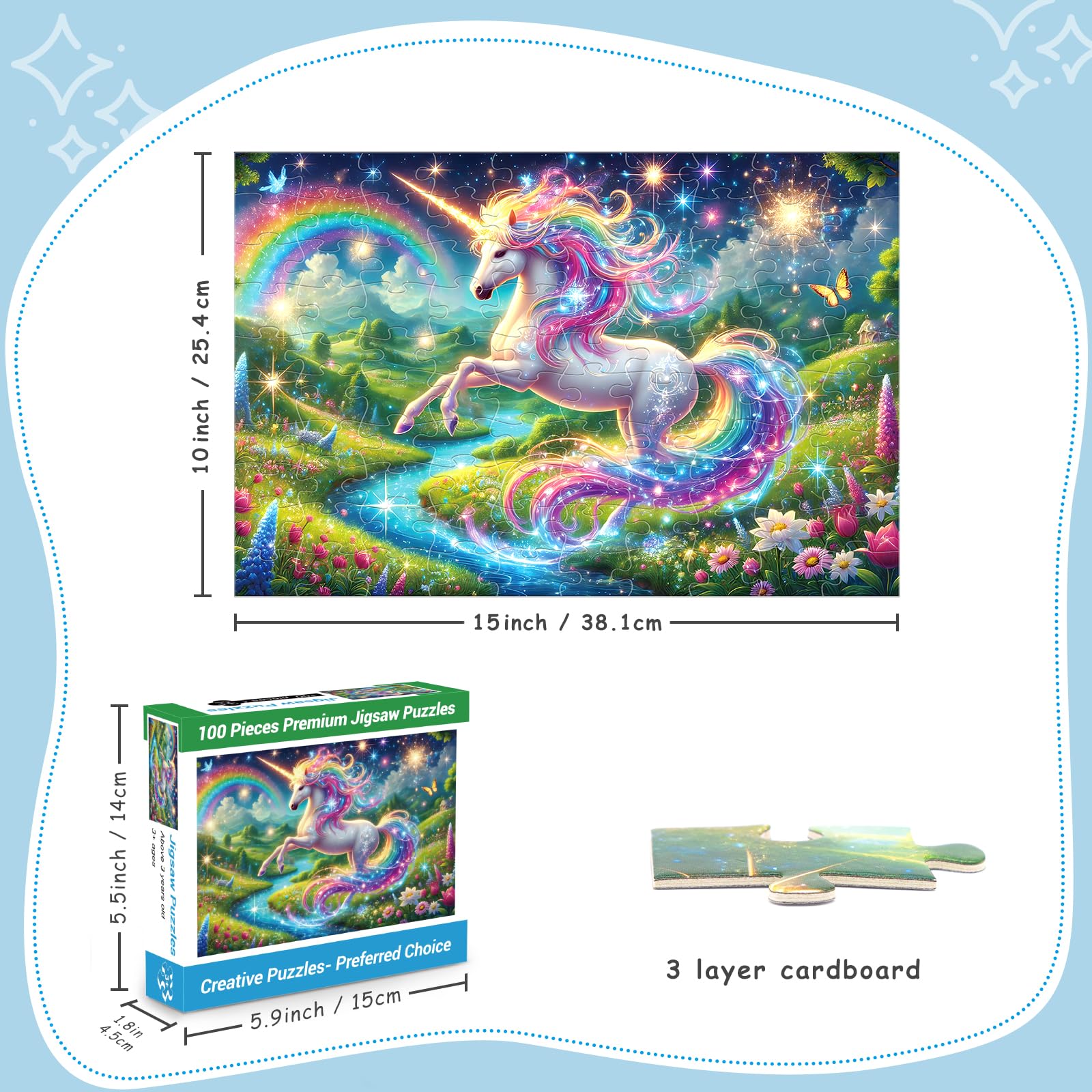 NeveSono rainbow unicorn puzzle finished image inspires pride after focused building