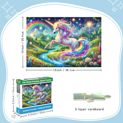 NeveSono rainbow unicorn puzzle finished image inspires pride after focused building