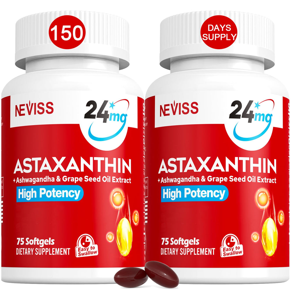 NEVISS astaxanthin softgel bottle for daily antioxidant support