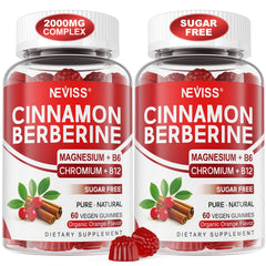 NEVISS Ceylon Cinnamon Berberine Gummies bottle for daily wellness.