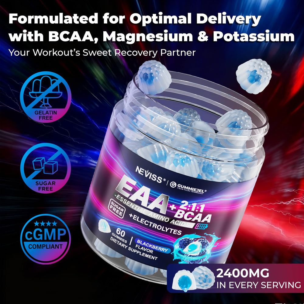 NEVISS EAA Gummies testing seal communicates quality and safety