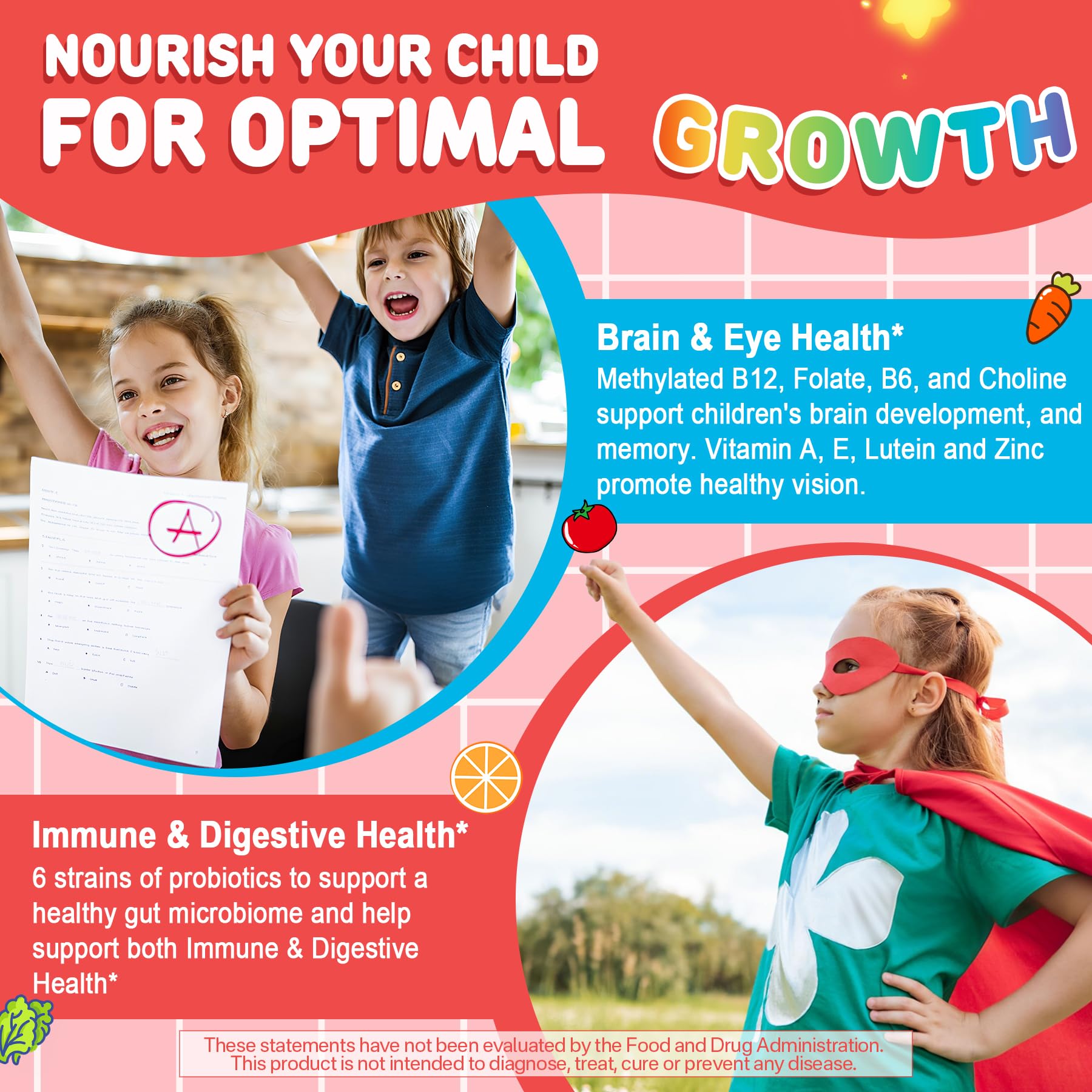 A serving of NEVISS gummies suggests an easy daily routine for families