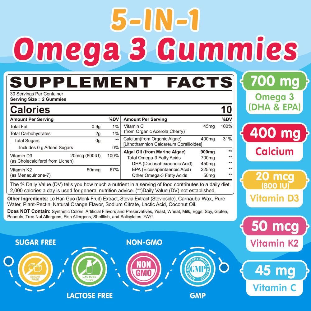 Neviss Kids Omega3 gummies being poured ready for daily nutrition