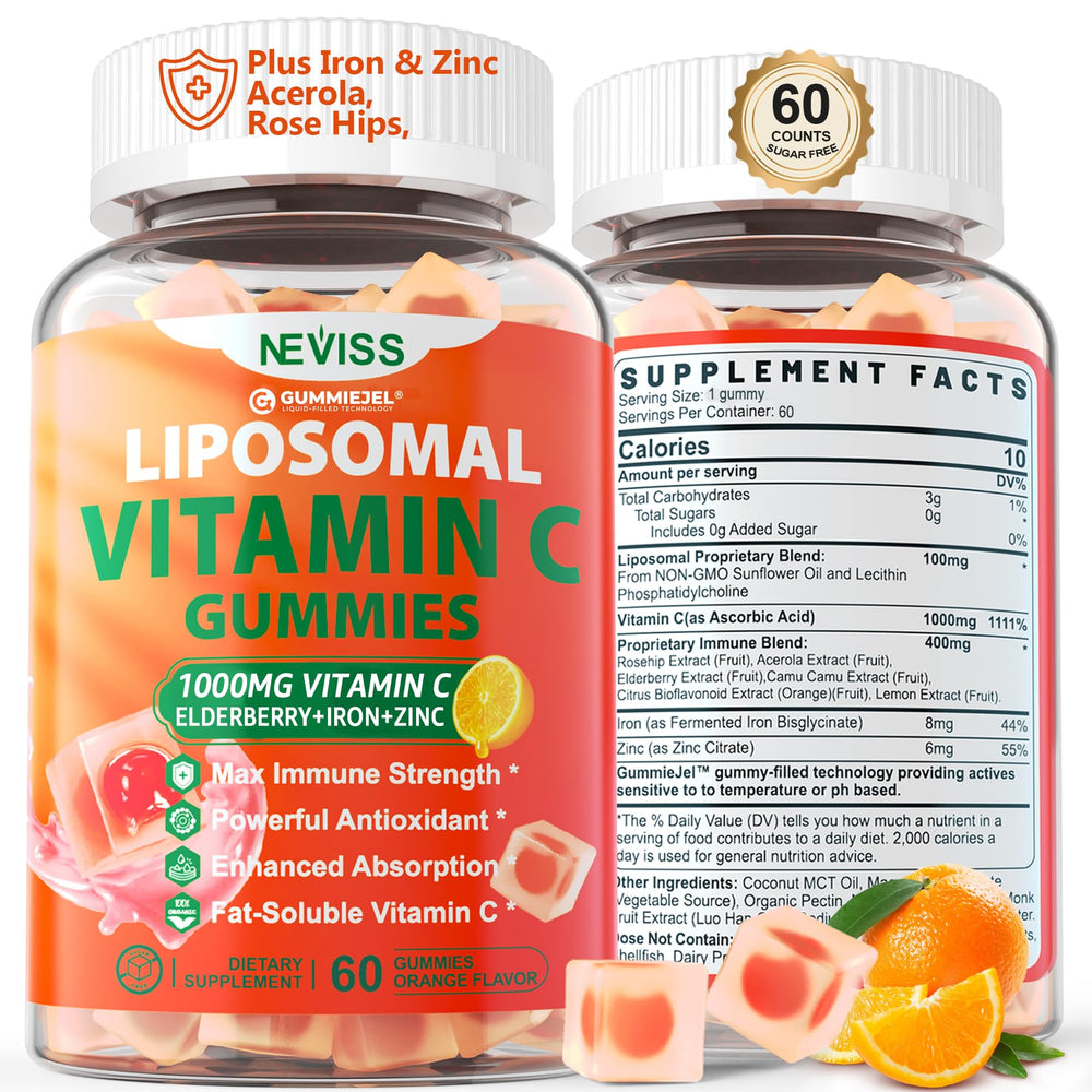 NEVISS Liposomal Vitamin C gummies packshot for daily immune support