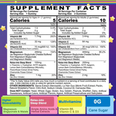 Gummies label shows B6 D3 and 5-HTP for daily support