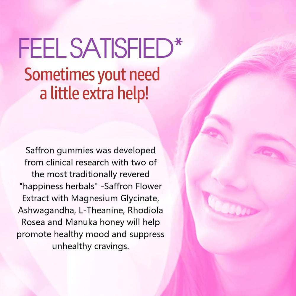 NEVISS saffron gummies label emphasizes organic saffron blend