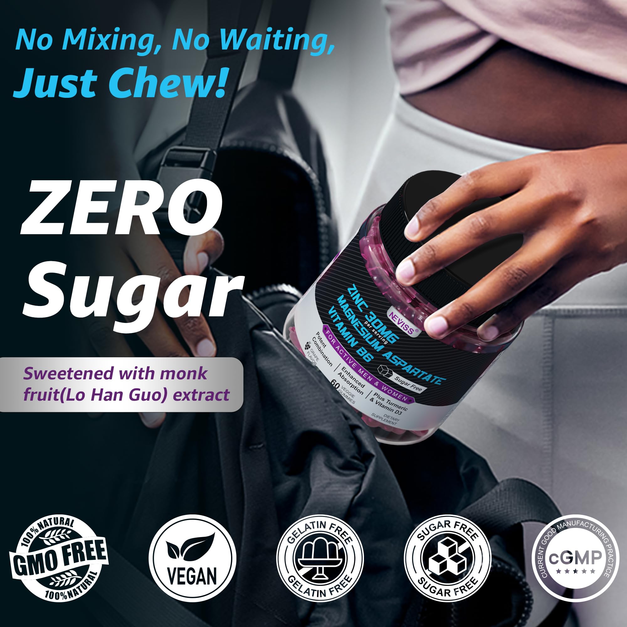 NEVISS monk fruit-sweetened sugar-free gummies