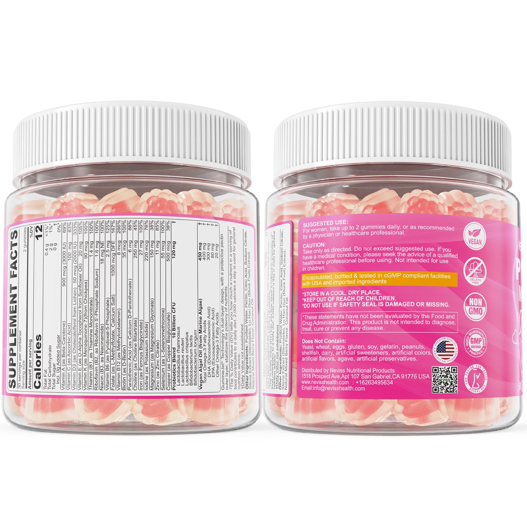 NEVISS natural sweetness with monk fruit and stevia for a sugar-free daily gummy