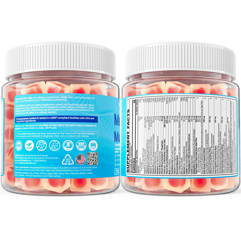NEVISS vegan multivitamins front label appealing to vegan users