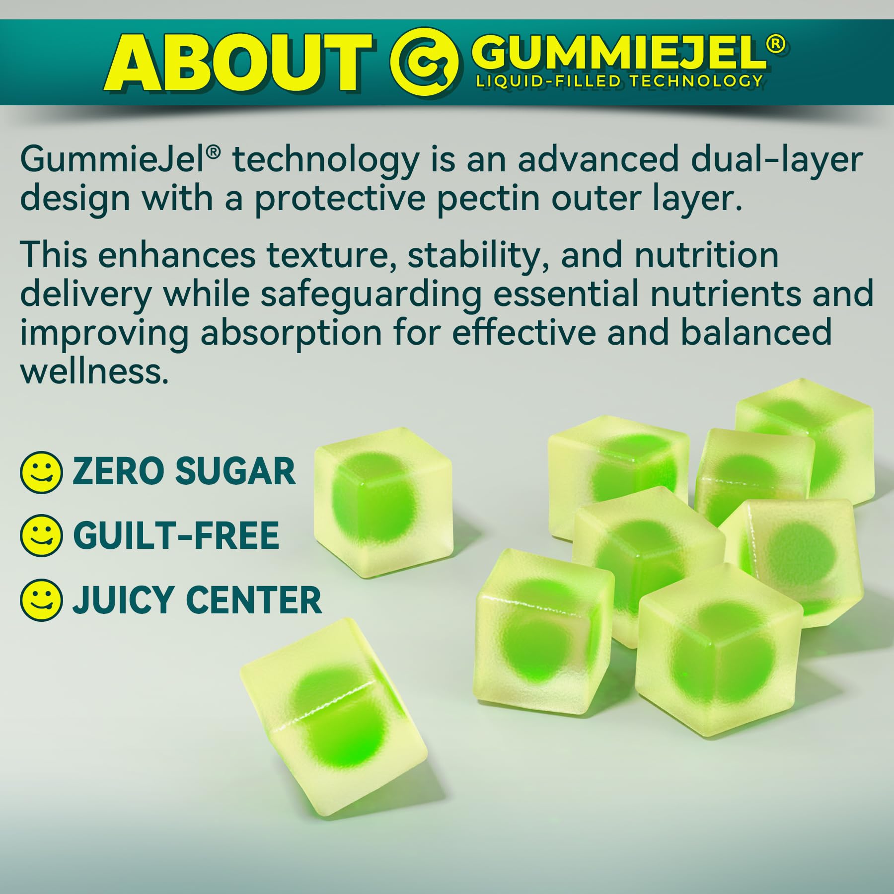 Close-up of glossy gummies conveying premium quality and flavor