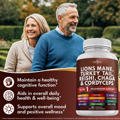 NEW AGE 20-in-1 Mushroom Blend label viewed for quick overview.