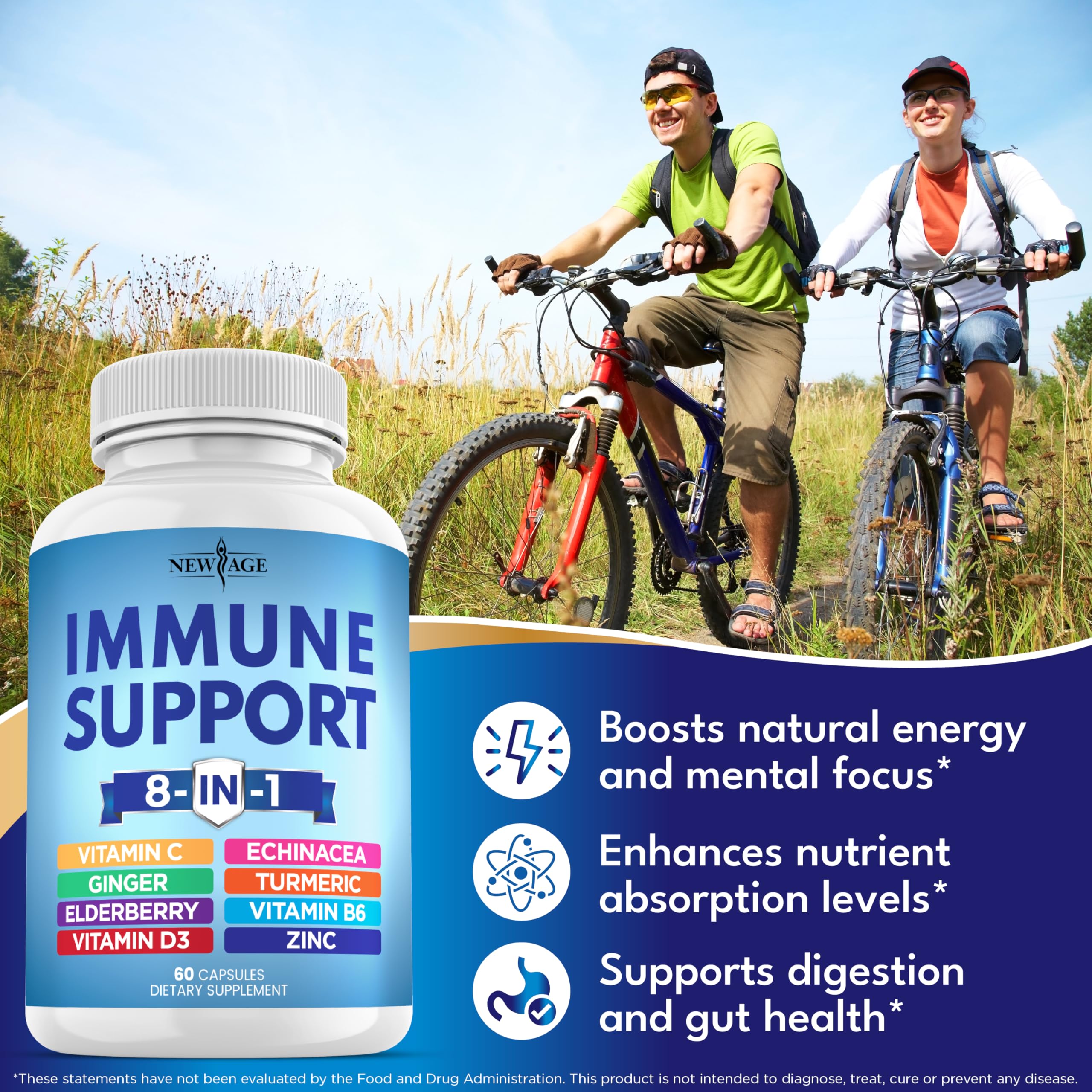 NEW AGE elderberry zinc blend image emphasizes antioxidant-support formula.