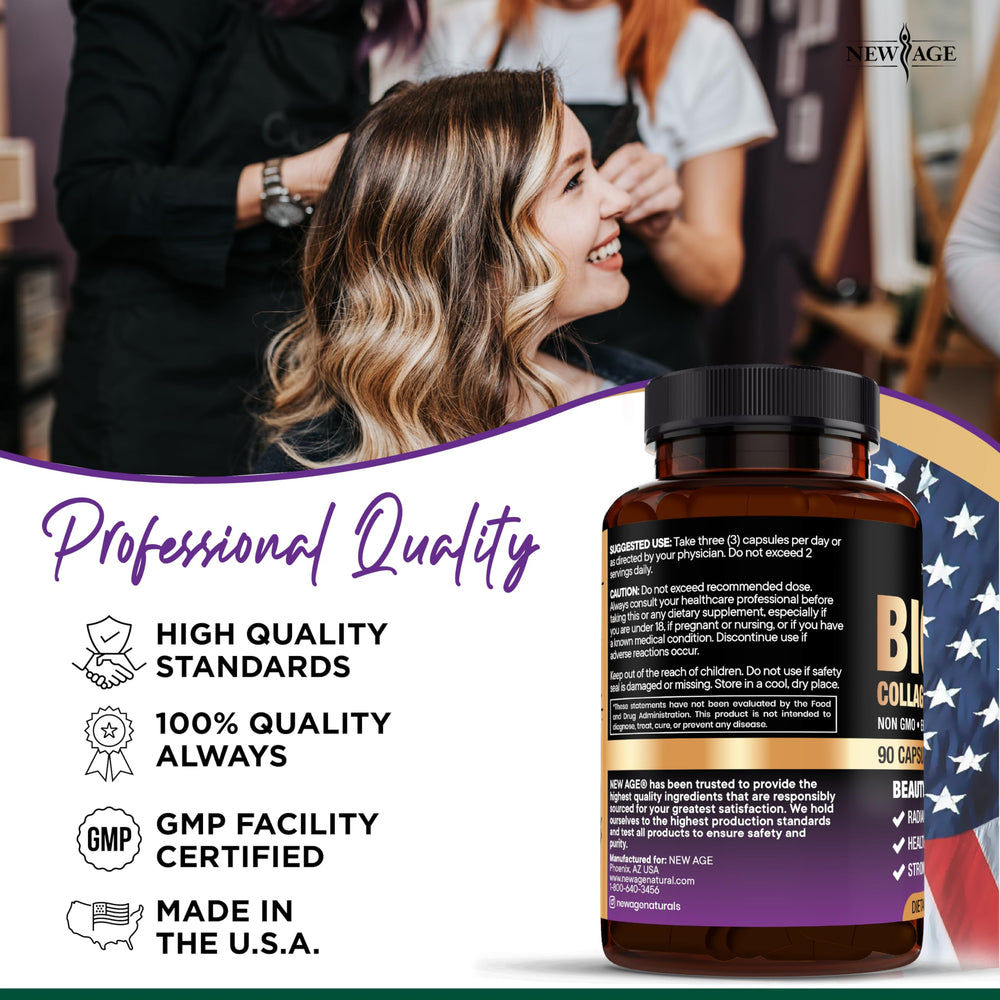 NEW AGE produced in USA in a registered facility for quality control