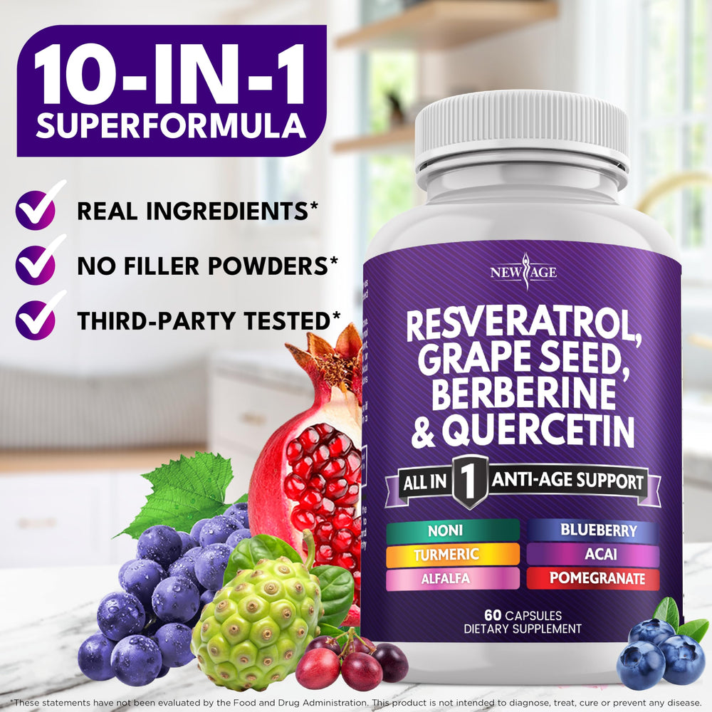 NEW AGE noni supplement bottle close-up for versatile daily routine
