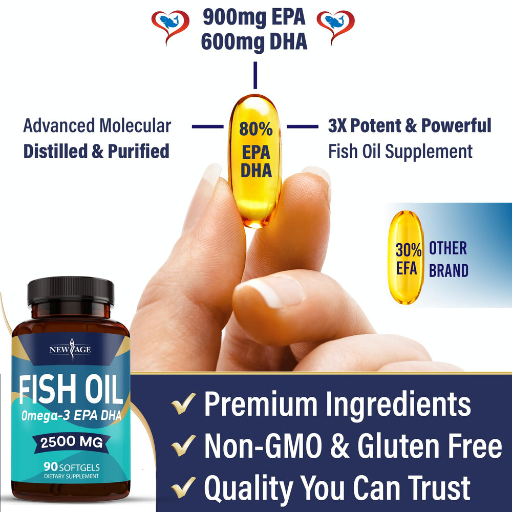 New Age Omega 3 molecular distillation badge for purity