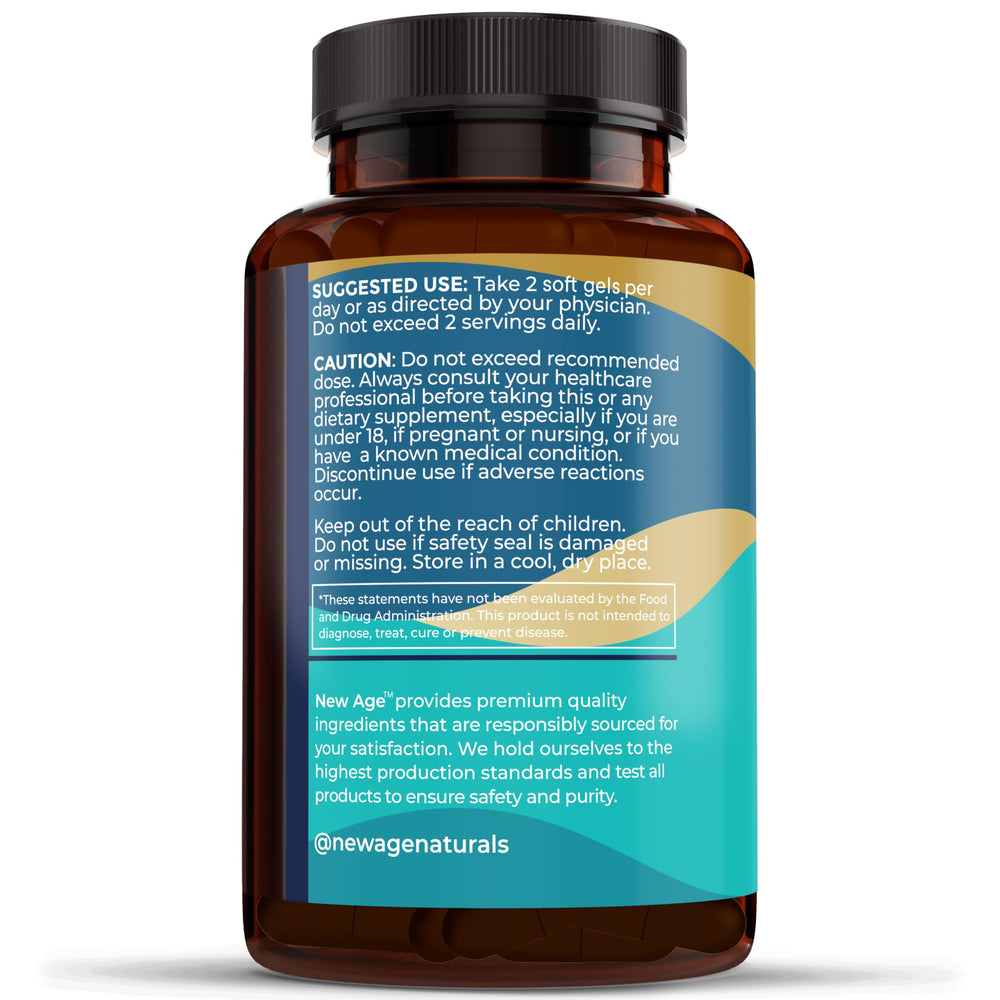 New Age Omega 3 two-pack packaging indicates 90-day supply