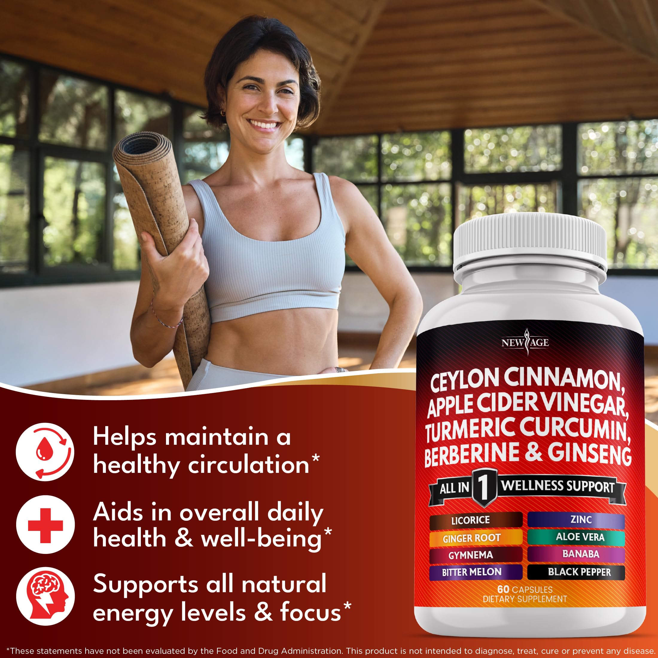 NEW AGE panax ginseng capsules on label highlight potential adaptogenic support