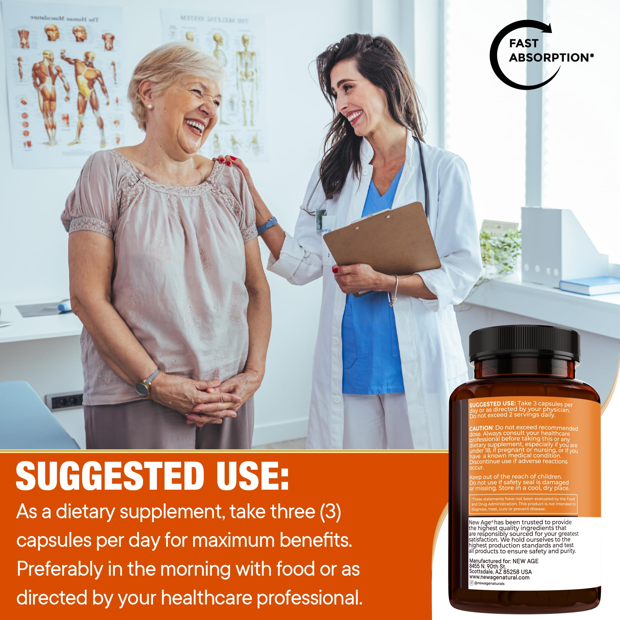 NEW AGE Turmeric Curcumin Capsules travel pack image emphasizes portability