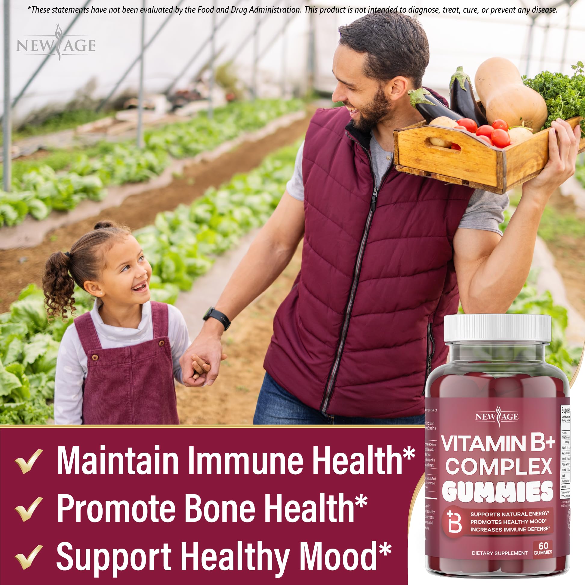NEW AGE Vitamin B Complex Gummies pack of two bottles for convenient daily routine