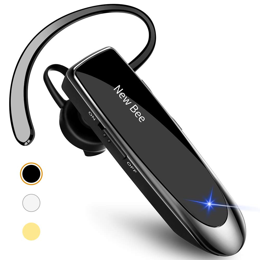 New Bee Bluetooth earpiece with noise cancellation for clear calls.